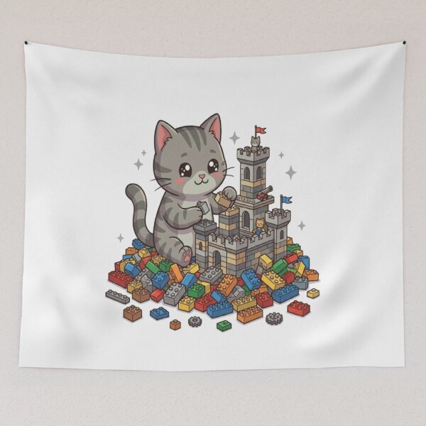 Item preview, Cute Cat Building Toy Castle designed and sold by Ella_Sketch.
