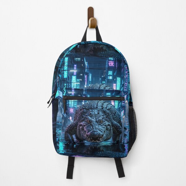 Item preview, Cyberpunk Crocodile Neo Tokyo Blue Neon Street designed and sold by Neo Tokio.