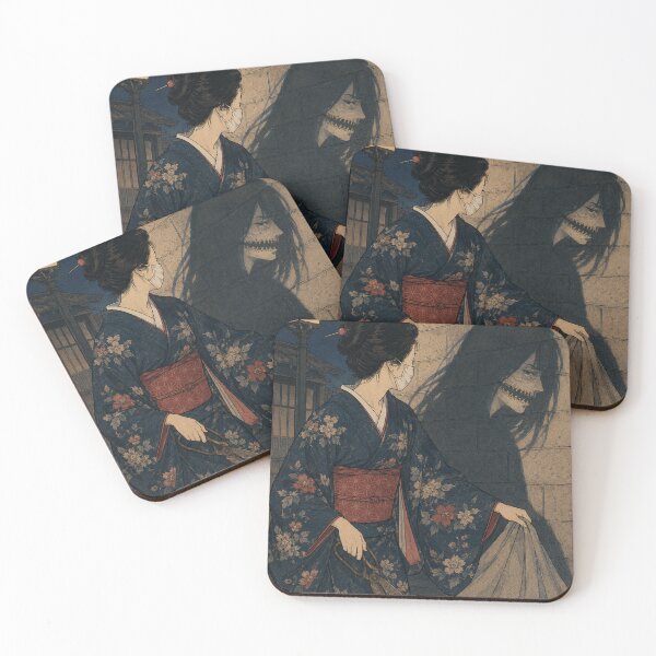 Item preview, Kuchisake-onna's Mask - Vintage Japanese Horror Ukiyo-e Woodblock  designed and sold by bapupa.