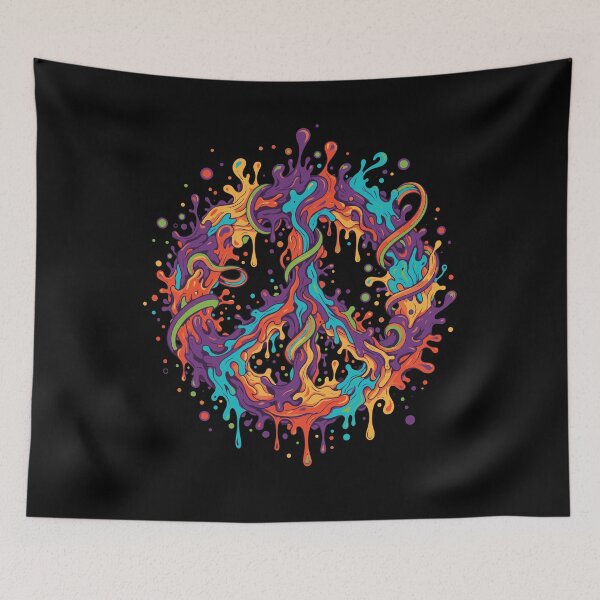 Item preview, trippy festival hippie tie dye peace sign designed and sold by LuminOrb.