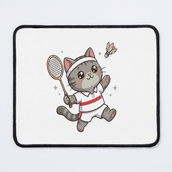 Item preview, Cute Grey Cat Playing Badminton designed and sold by Ella_Sketch.