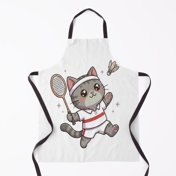 Item preview, Cute Grey Cat Playing Badminton designed and sold by Ella_Sketch.