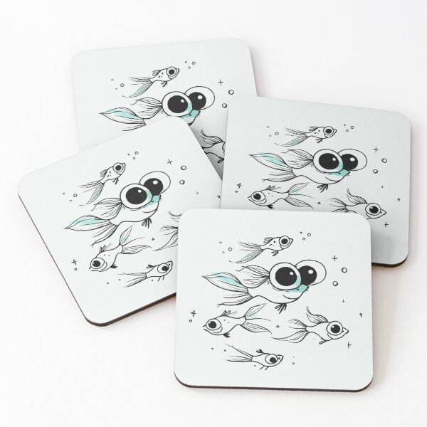 Item preview, Cute Big Eyed Fish Illustration Minimalist Art designed and sold by PixelQ.