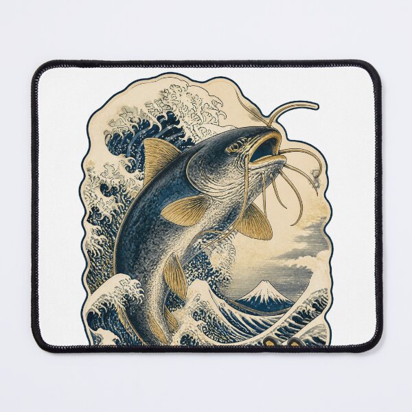 Item preview, Namazu Catfish and Great Wave – Japanese Ukiyo-e Ocean Art Inspired by Mount Fuji designed and sold by kaxymax.