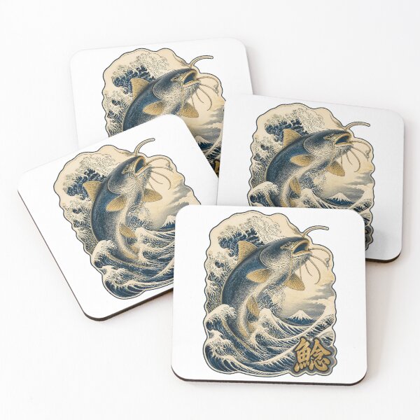 Item preview, Namazu Catfish and Great Wave – Japanese Ukiyo-e Ocean Art Inspired by Mount Fuji designed and sold by kaxymax.