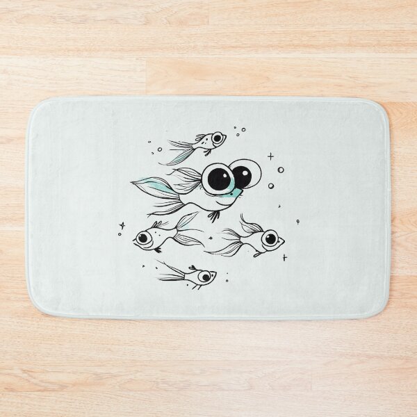 Item preview, Cute Big Eyed Fish Illustration Minimalist Art designed and sold by PixelQ.