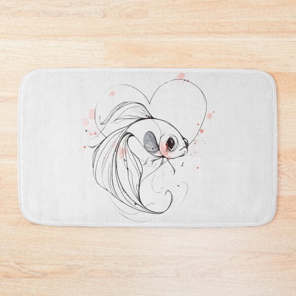 Item preview, Cute Betta Fish Heart Art Minimalist designed and sold by PixelQ.