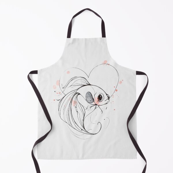 Item preview, Cute Betta Fish Heart Art Minimalist designed and sold by PixelQ.