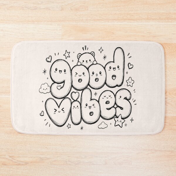 Item preview, Good Vibes Cute Chibi Typography | Kawaii Doodle Lettering Design designed and sold by J&J's Creation.