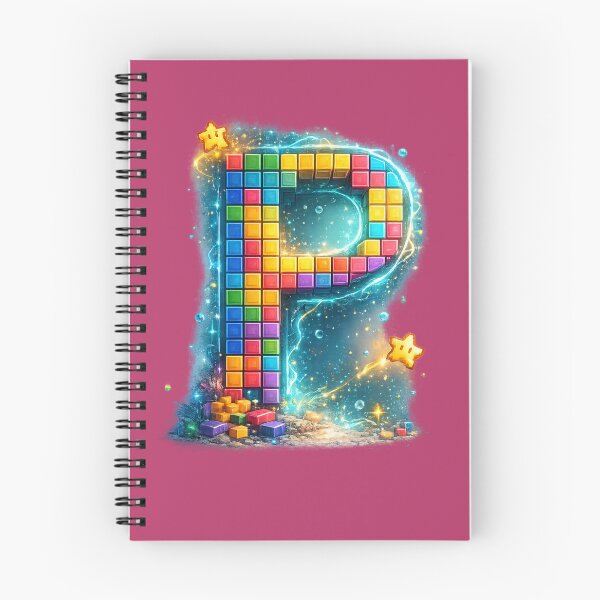 Item preview, Letter P Retro Pixel Tetris Gaming Colorful Monogram Gift designed and sold by irfanshikh.