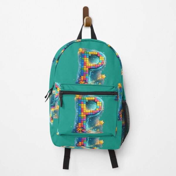 Item preview, Letter P Retro Pixel Tetris Gaming Colorful Monogram Gift designed and sold by irfanshikh.