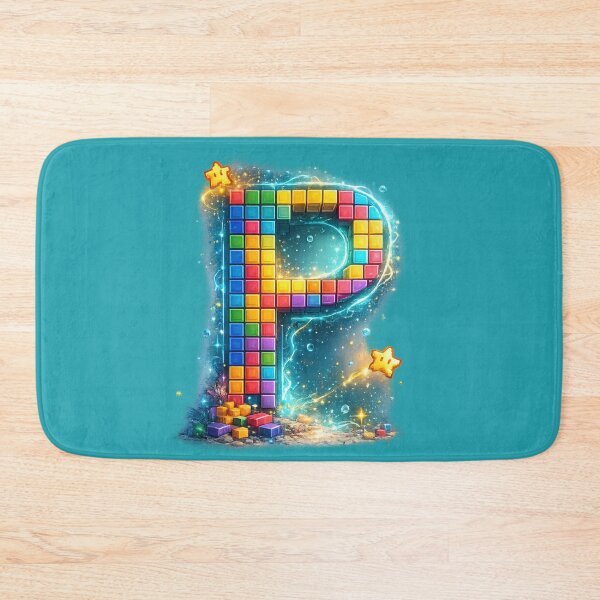 Item preview, Letter P Retro Pixel Tetris Gaming Colorful Monogram Gift designed and sold by irfanshikh.