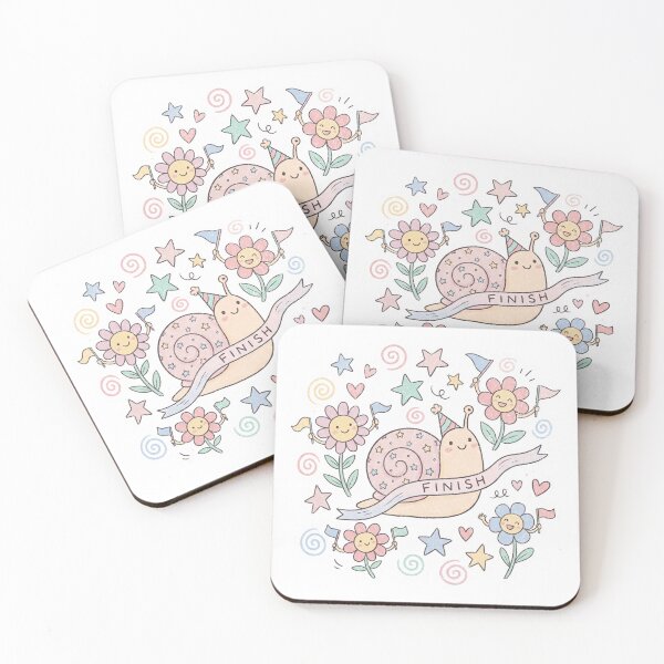 Item preview, Finish Line Snail — Kawaii Pastel Encouragement Doodle Art designed and sold by lenalenspod.