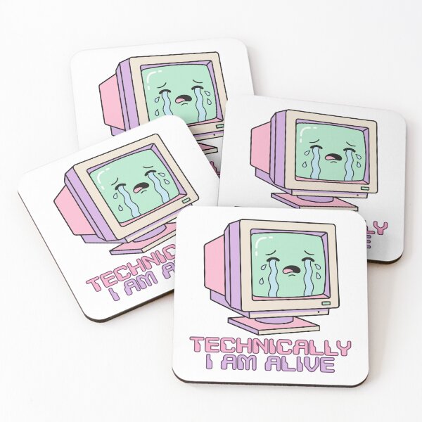 Item preview, Technically I Am Alive Burnout Meme Retro Computer Sticker designed and sold by Lestari Studio.