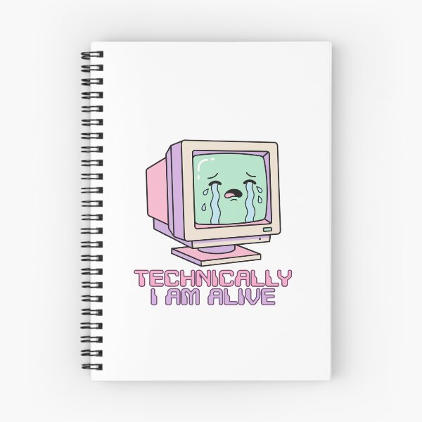 Item preview, Technically I Am Alive Burnout Meme Retro Computer Sticker designed and sold by Lestari Studio.