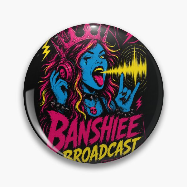 Item preview, Banshee Broadcast - Neon Pop Punk DJ Demon Girl designed and sold by FocusedPatterns.