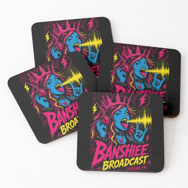 Item preview, Banshee Broadcast - Neon Pop Punk DJ Demon Girl designed and sold by FocusedPatterns.