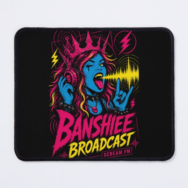 Item preview, Banshee Broadcast - Neon Pop Punk DJ Demon Girl designed and sold by FocusedPatterns.