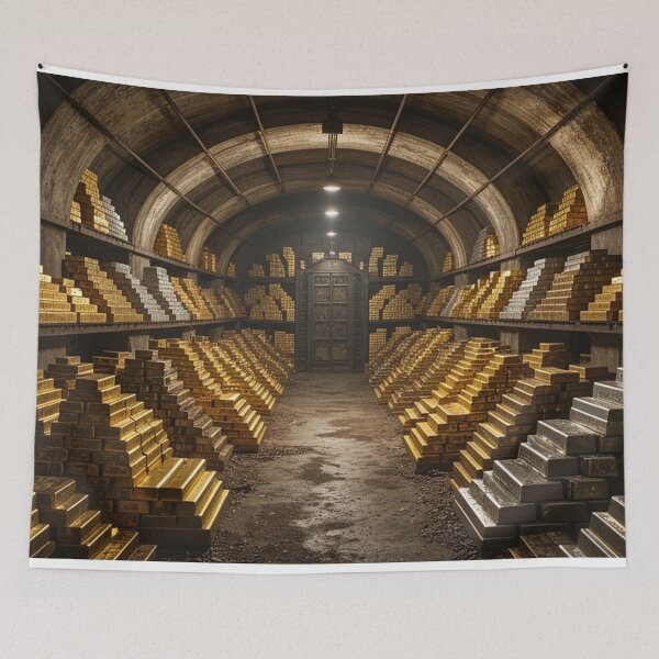 Item preview, Massive Vault of Metal Ingots and Treasures designed and sold by Uniqueartai.