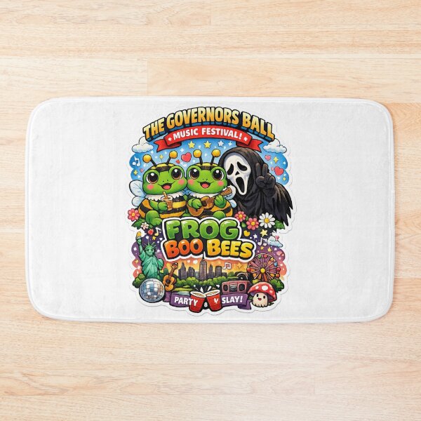 Item preview, Whimsical Governors Ball Sticker – Cartoon Bees + Ghost Mask Figure | Cute Music Festival Sticker designed and sold by Ulikedigital14.