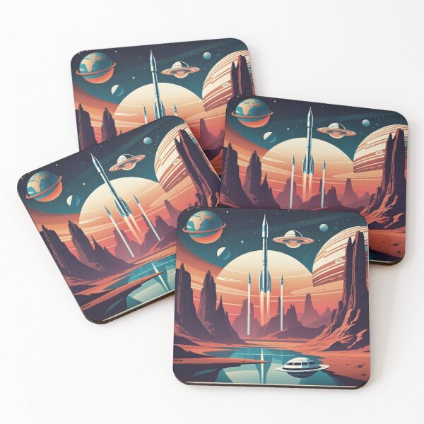 Item preview, Retro-Futuristic Rocket Launch | Vintage Sci-Fi Adventure designed and sold by Sunday Social Club.