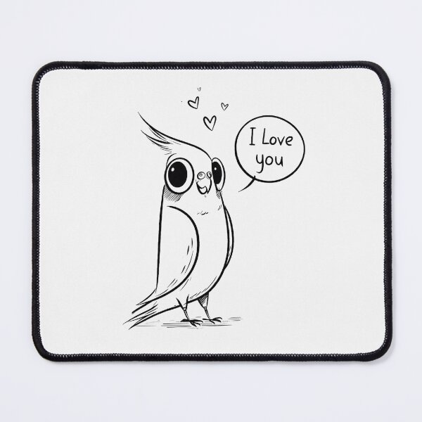 Item preview, I Love You Cockatiel Bird Art designed and sold by PixelQ.
