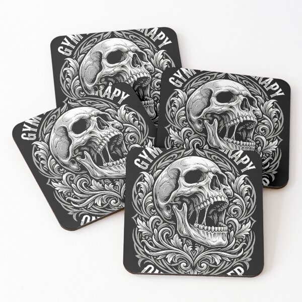 Item preview, Gym Is My Therapy Vintage Gothic Skull Typography designed and sold by mazyoy.