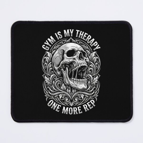 Item preview, Gym Is My Therapy Vintage Gothic Skull Typography designed and sold by mazyoy.