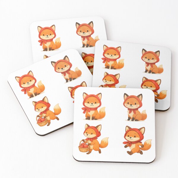 Item preview, Cute Watercolor Fox Sticker Pack – Adorable Woodland Fox Art Collection Set of 4 designed and sold by BeaMiciaDoodles.