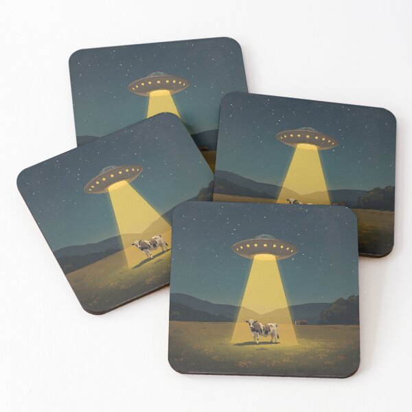Item preview, UFO Cow Abduction Print designed and sold by MAWOdesign.