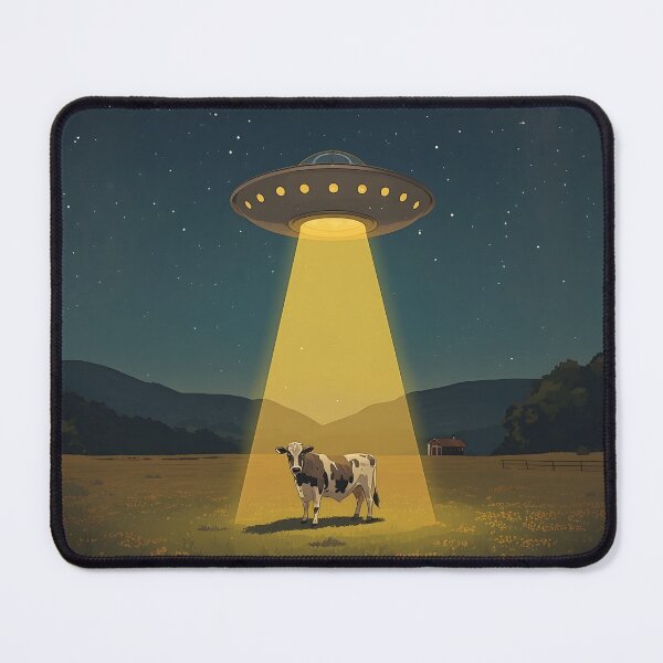 Item preview, UFO Cow Abduction Print designed and sold by MAWOdesign.