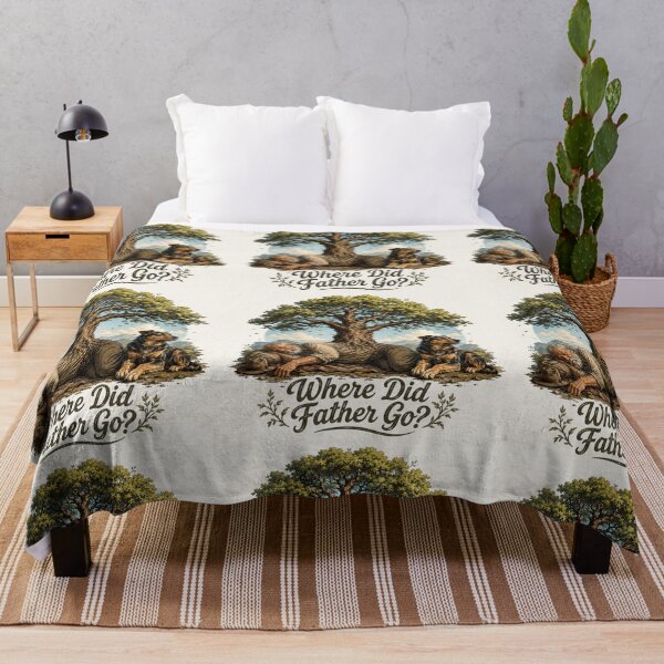 Item preview, Where Did Father Go? – Sleeping Dad Under Tree with Dog | Funny Father's Day Shirt designed and sold by Swiss Pam Studio.
