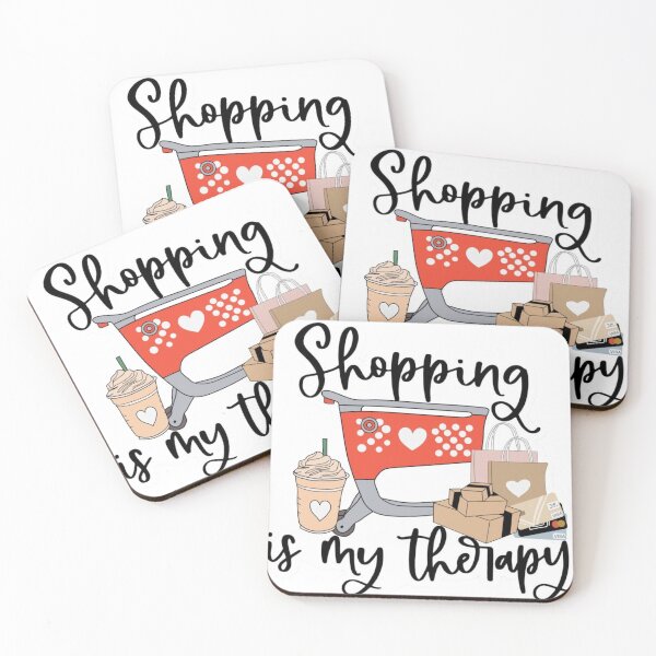Item preview, "Shopping Is My Therapy Graphic — Cart, Bags & Coffee Cup Design" designed and sold by Ulikedigital14.
