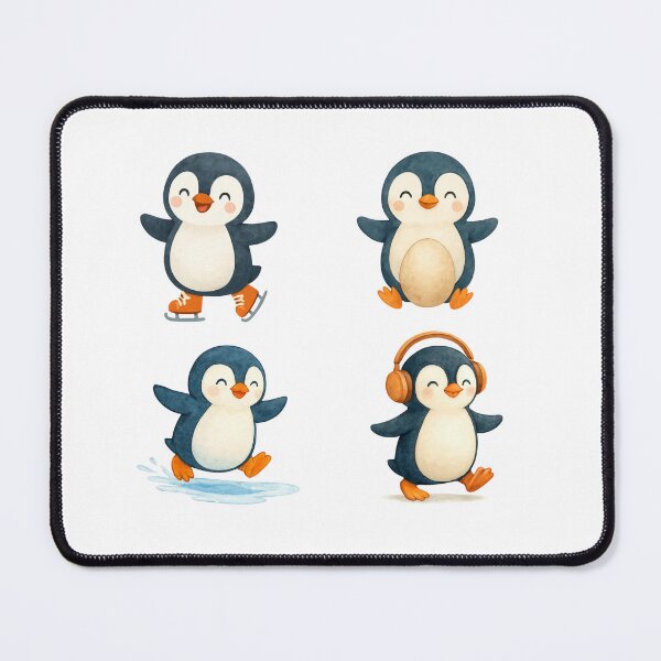 Item preview, Cute Watercolor Penguin Sticker Pack – Adorable Arctic Penguin Art Collection Set of 4 designed and sold by BeaMiciaDoodles.