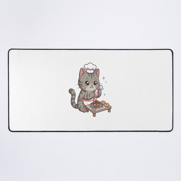 Item preview, Cute Grey Cat Baking Donuts designed and sold by Ella_Sketch.