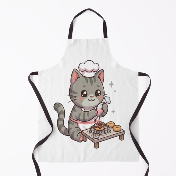 Item preview, Cute Grey Cat Baking Donuts designed and sold by Ella_Sketch.