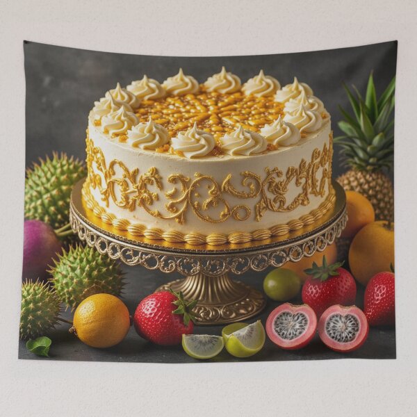 Item preview, Beautiful Starfruit Cake with Exotic Fruits designed and sold by Uniqueartai.
