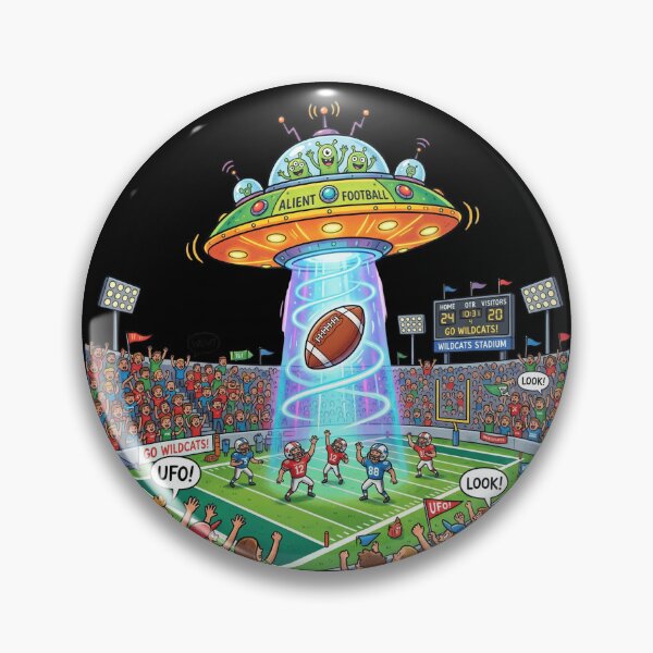Item preview, UFO at the Stadium — Football Humor Cartoon Science Fiction designed and sold by David Mateo ArtWorks.