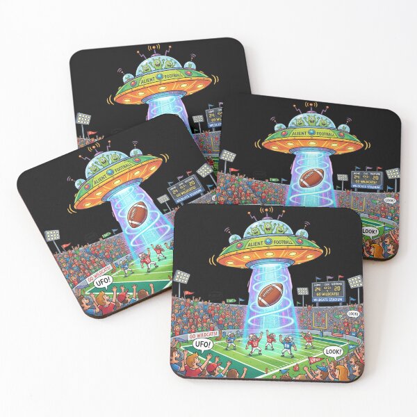 Item preview, UFO at the Stadium — Football Humor Cartoon Science Fiction designed and sold by David Mateo ArtWorks.
