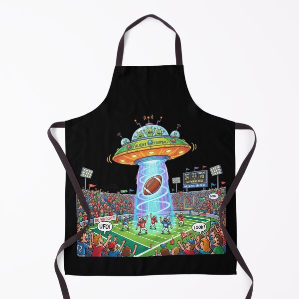 Item preview, UFO at the Stadium — Football Humor Cartoon Science Fiction designed and sold by David Mateo ArtWorks.