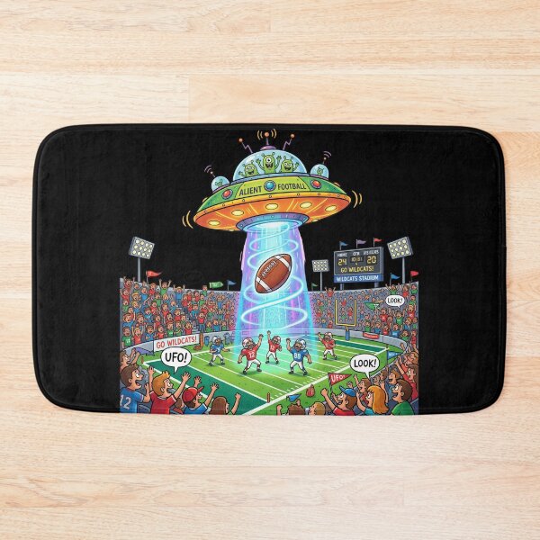 Item preview, UFO at the Stadium — Football Humor Cartoon Science Fiction designed and sold by David Mateo ArtWorks.