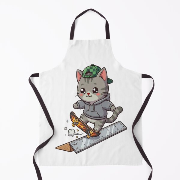 Item preview, Cute Grey Cat Skateboard Ruler designed and sold by Ella_Sketch.