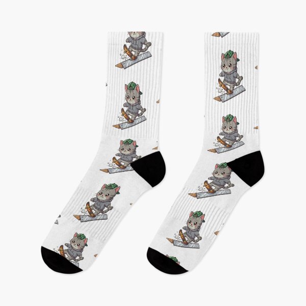 Item preview, Cute Grey Cat Skateboard Ruler designed and sold by Ella_Sketch.