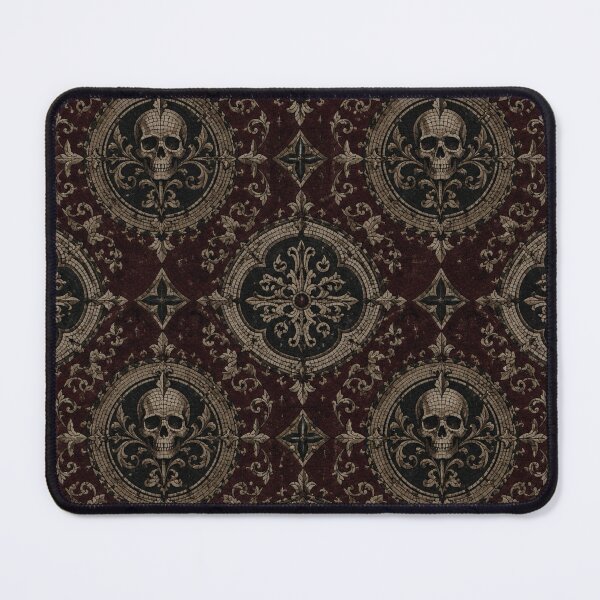 Item preview, Gothic Mosaic Skull & Baroque Damask Pattern – Dark Academia & Victorian Home Decor designed and sold by cabuks.