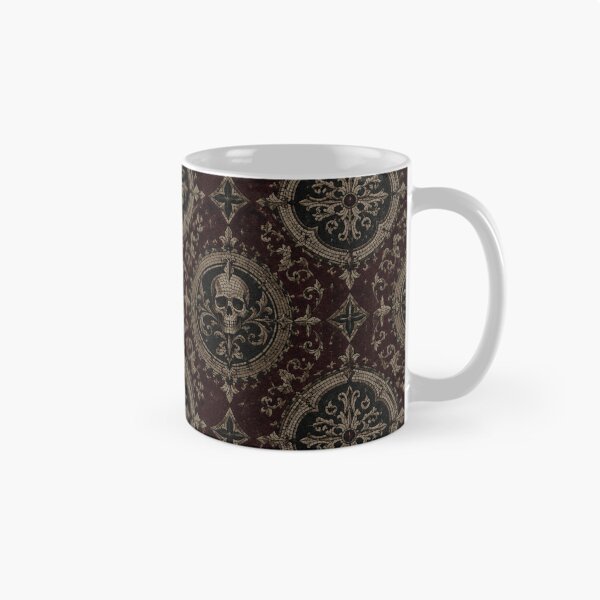 Item preview, Gothic Mosaic Skull & Baroque Damask Pattern – Dark Academia & Victorian Home Decor designed and sold by cabuks.