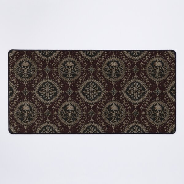 Item preview, Gothic Mosaic Skull & Baroque Damask Pattern – Dark Academia & Victorian Home Decor designed and sold by cabuks.