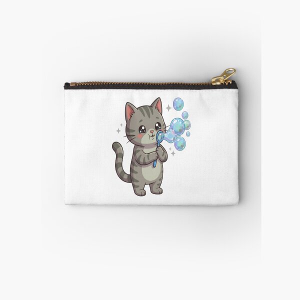 Item preview, Cute Grey Cat Blowing Bubbles designed and sold by Ella_Sketch.