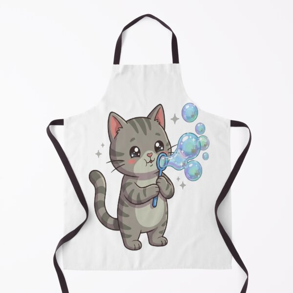 Item preview, Cute Grey Cat Blowing Bubbles designed and sold by Ella_Sketch.