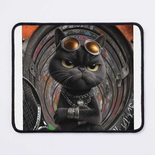 Item preview, Black Street Cat | Urban Graffiti Cat Art designed and sold by ArtJI.