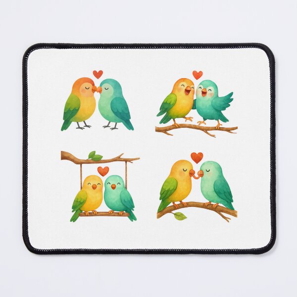 Item preview, Cute Watercolor Love Birds Sticker Pack – Romantic Adorable Pair of Lovebird Art Set of 4 designed and sold by BeaMiciaDoodles.